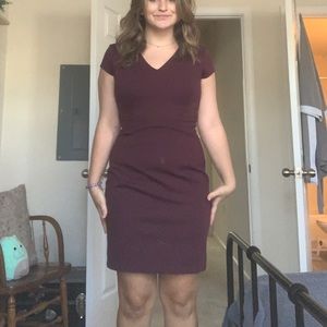 Halogen Maroon Fitted Dress